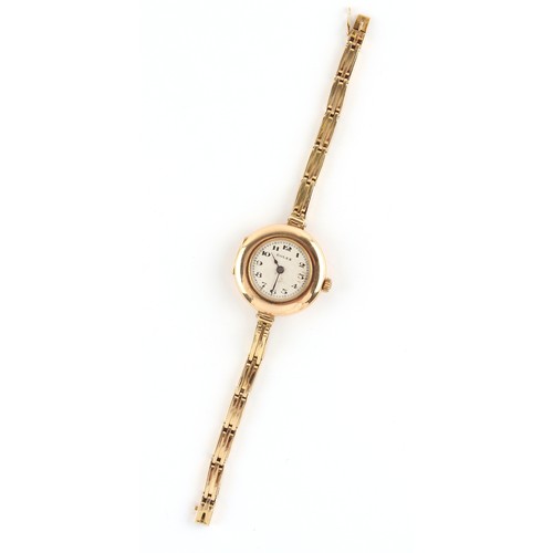 47 - Property of a lady - a lady's early 20th century Rolex 15ct gold wristwatch, with Rolex 15-jewel mov... 