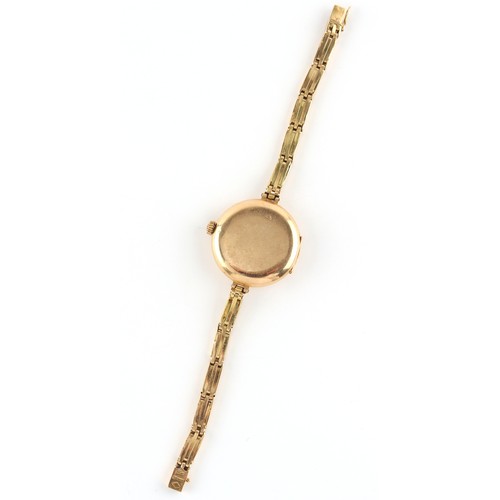 47 - Property of a lady - a lady's early 20th century Rolex 15ct gold wristwatch, with Rolex 15-jewel mov... 