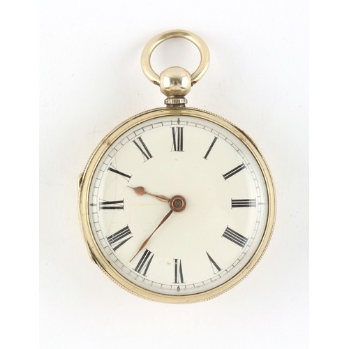 50 - Property of a gentleman - a 19th century base metal open faced pocket watch, the verge fusee movemen... 