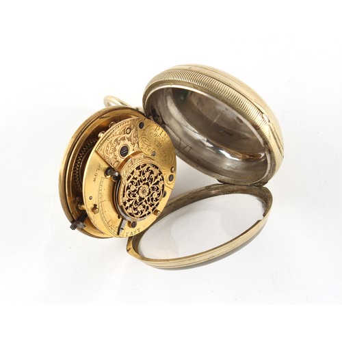 50 - Property of a gentleman - a 19th century base metal open faced pocket watch, the verge fusee movemen... 