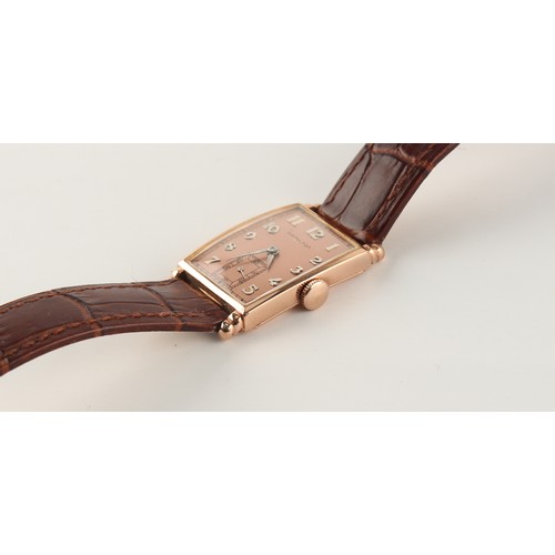 54 - Property of a deceased estate - a gentleman's 1940's Hamilton rose gold plated tank cased wristwatch... 