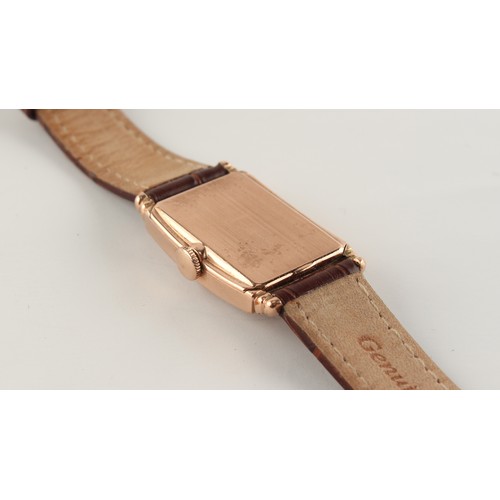 54 - Property of a deceased estate - a gentleman's 1940's Hamilton rose gold plated tank cased wristwatch... 
