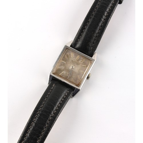 55 - Property of a deceased estate - a vintage gentleman's Longines stainless steel square cased wristwat... 