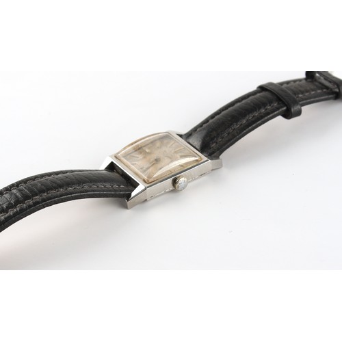 55 - Property of a deceased estate - a vintage gentleman's Longines stainless steel square cased wristwat... 