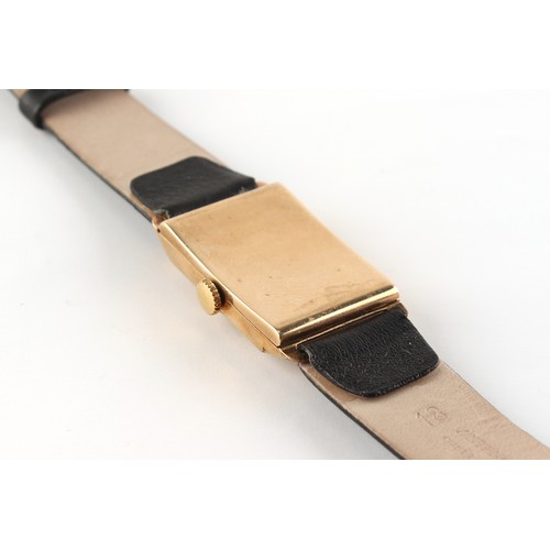 56 - Property of a deceased estate - a gentleman's 9ct gold tank cased wristwatch, with Swiss Titus 15-je... 