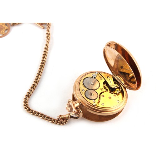 57 - Property of a deceased estate - a George V 9ct gold half hunter pocket watch, keyless wind, the dust... 