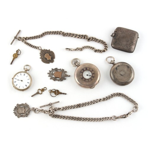 58 - Property of a deceased estate - an early 20th century silver half hunter pocket watch, keyless wind,... 