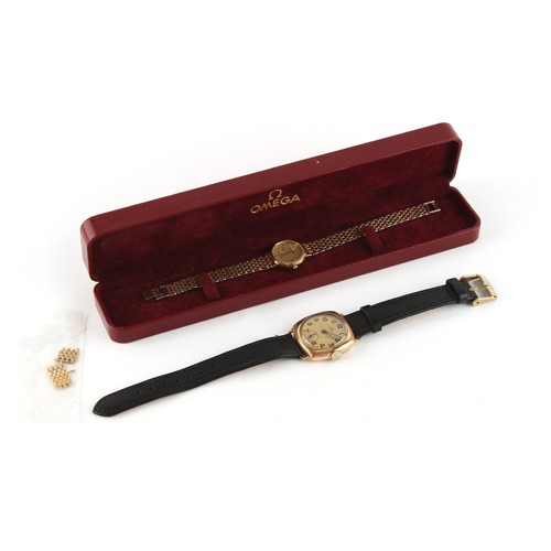 59 - Property of a deceased estate - a 1930's gentleman's Omega gold plated mechanical wristwatch, appear... 