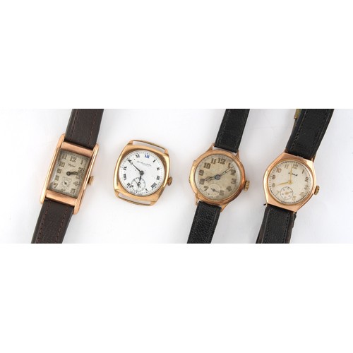 29 - Property of a deceased  estate, a private collection of watches - four 9ct gold wristwatches includi... 