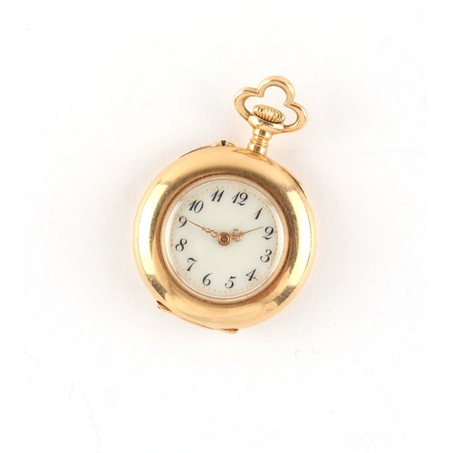 19 - Property of a deceased estate, a private collection of watches - a Swiss 18ct gold fob watch, by E. ... 