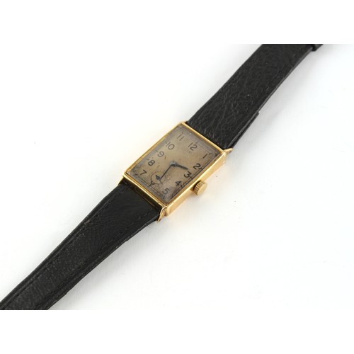 13 - Property of a deceased estate, a private collection of watches - a 1930/40's Zenith 18ct gold tank c... 