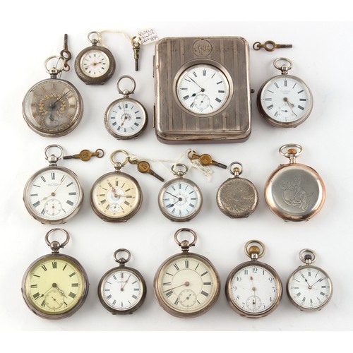 12 - Property of a deceased estate, a private collection of watches - fifteen assorted silver pocket watc... 