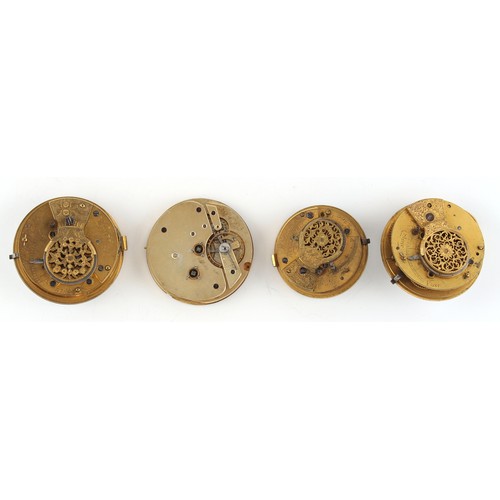1 - The Henry & Tricia Byrom Collection - forty-three assorted pocket watch movements including verge ex... 