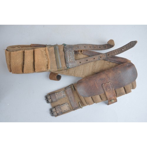 15 - British Made 1901 Mills & Orndorf Bandolier Captured & Used by the Boers. Of canvas & le... 