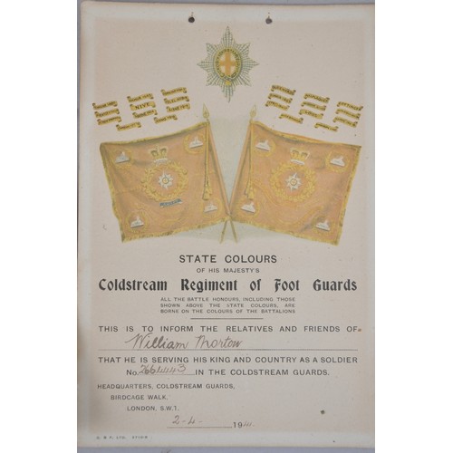 11 - A poignant grouping of items relating to Guardsman 2664443 William Morton who served with the 2nd Ba... 