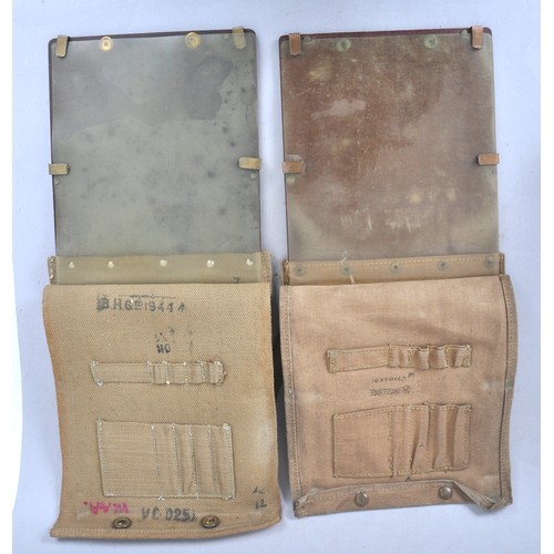 29 - WW2 British Mapcase Pair 1940 & 1944. Both of the '37 pattern with celluloid map covers.