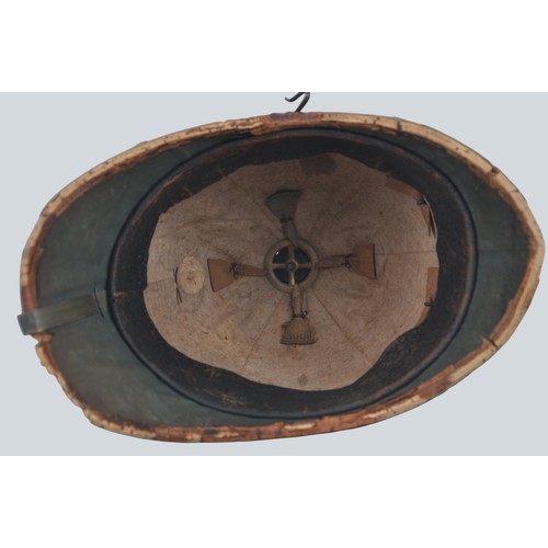 17 - Victorian Home Service Helmet ,Hertfordshire Yeomanry. Complete with leather backed chinstrap. Red b... 