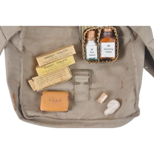 25 - WW2 RAF Escape & Survival Components With Rare Soap Tin From Escape Kit. Comprising also canvas ... 