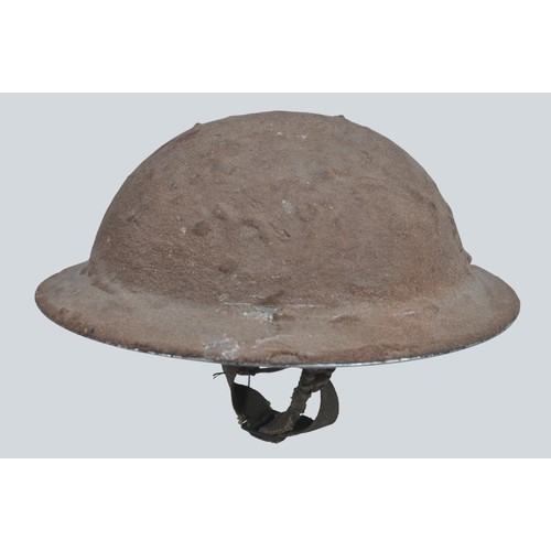 40 - WW2 British Helmet With Thick Sand Camouflage Covering 1939 . A MkII helmet with black factory paint... 