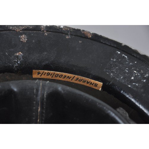 40 - WW2 British Helmet With Thick Sand Camouflage Covering 1939 . A MkII helmet with black factory paint... 
