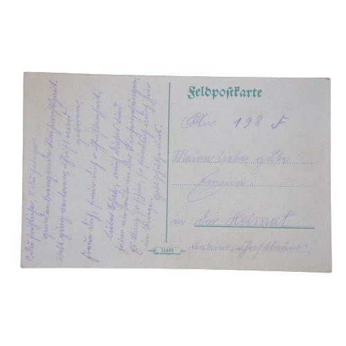 161 - WW1 German ( Prussia ) 1915 Christmas Tobacco Pouch & Christmas Postcard. Leather pouch marked '... 