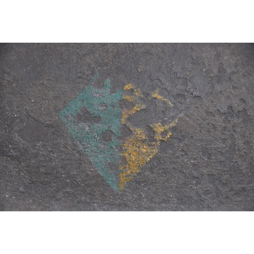 46 - WW2 British Reconnaissance Corps helmet bearing the green & yellow diamond of the Recce troops. ... 