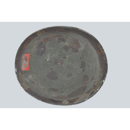51 - WW2 British Duke of Wellingtons MKIII 'Turtle' Helmet with regimental decal to front of helmet. Fini... 