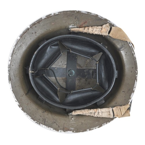 47 - WW2 MkII steel helmet with Scottish helmet flash of the Calgary Highlanders. Marked to underside of ... 