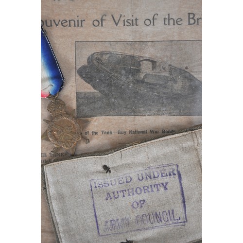 8 - WW1 1914-15 Star & Derby Armband . Awarded to 6753 PTE J.RUSSELL R.SCOTS FUS . Army Derby Scheme... 