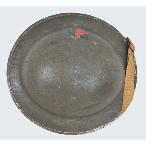 50 - Rare WW2 British Double Flashed Helmet KOYLI & RA ( Served N.W Europe June 1944 - May 1945 ) . T... 