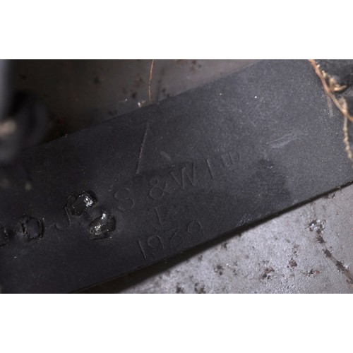 49 - WW2 British flashed helmet to the Duke of Cornwalls Light Infantry. MkII helmet issued in smooth kha... 