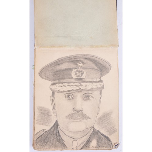 57 - WW1 Collection Of Pencil Drawn Military Personalities & Soldiers With A Collection Of Various 19... 
