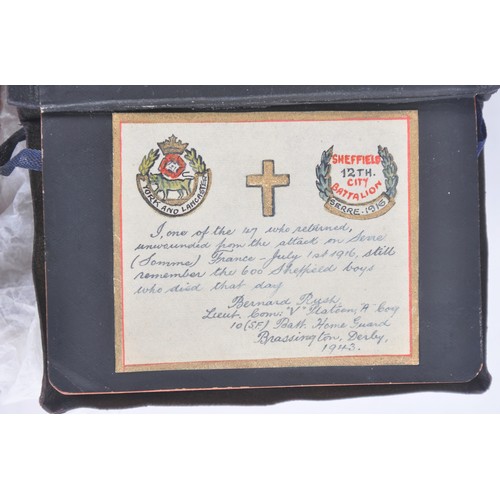 59 - WW1 YMCA Bible Attributed To First Day Of The Somme Survivor Lt Rush, York & Lancasters ( Sheffi... 