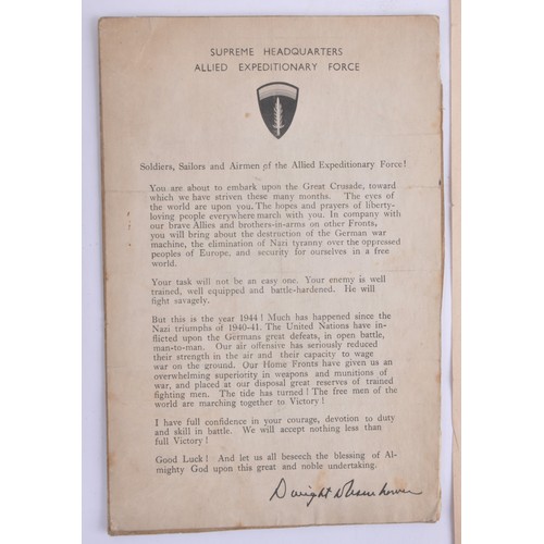 128 - D-Day Eisenhower Letter & Top Secret Military Supply Route Map Of France Dated February 1945. Th... 