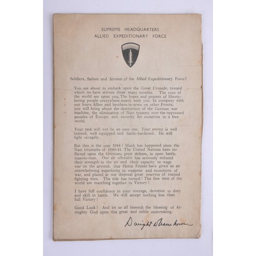 128 - D-Day Eisenhower Letter & Top Secret Military Supply Route Map Of France Dated February 1945. Th... 