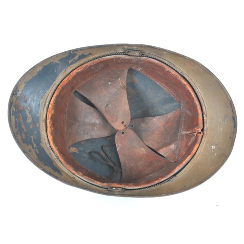 40 - WW1 French Armee D'Afrique Infantry Adrian Helmet. An M15 Infantry Adrian helmet with mustard colour... 