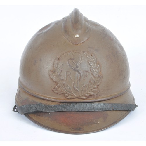 41 - WW1 French Armee D'Afrique Medical Adrian. Scarce Great War Adrian helmet of medical troops with ori... 