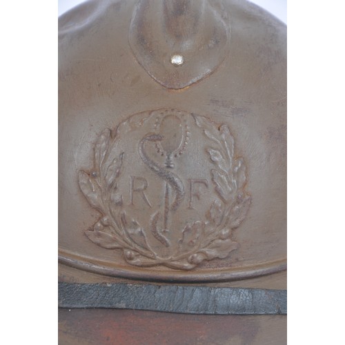 41 - WW1 French Armee D'Afrique Medical Adrian. Scarce Great War Adrian helmet of medical troops with ori... 