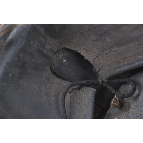107 - WW2 British Wardens Helmet With White Stripe. This MkII helmet started life in a factory painted kha... 