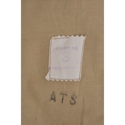 119 - ATS Battledress Blouse With Insignia Removed. Battledress for female issue having clothing label to ... 