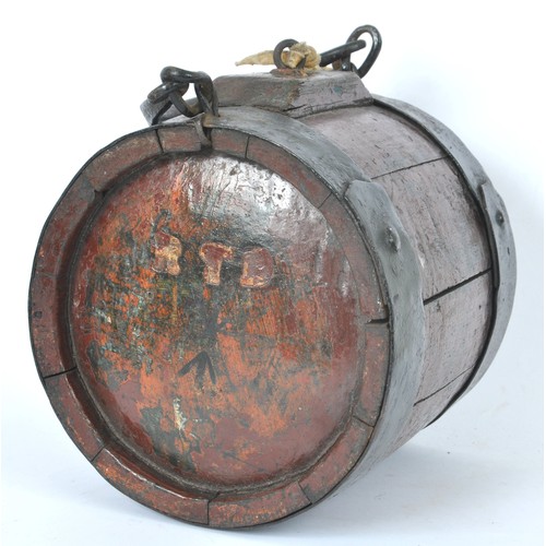 British 19th Century Army Rum Canteen /Rumlet. Wood & metal ...