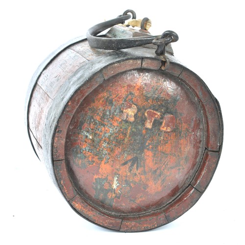 British 19th Century Army Rum Canteen /Rumlet. Wood & metal ...