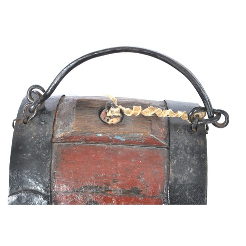 British 19th Century Army Rum Canteen /Rumlet. Wood & metal ...