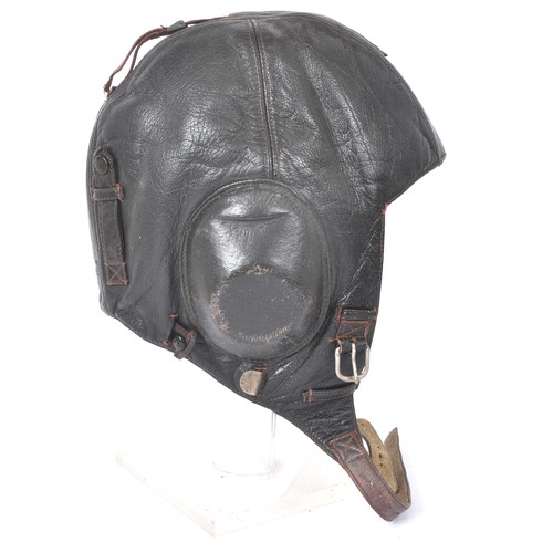 168 - Luftwaffe Flying Helmet. A very good example of the dark brown leather Luftwaffe flying helmet compl... 