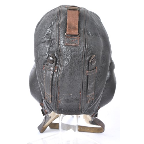 168 - Luftwaffe Flying Helmet. A very good example of the dark brown leather Luftwaffe flying helmet compl... 