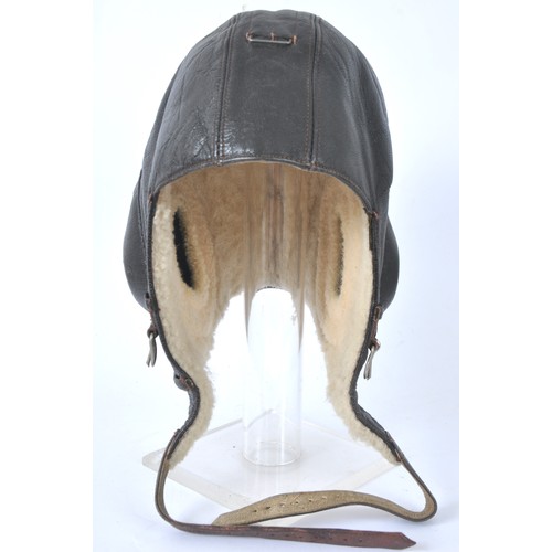 168 - Luftwaffe Flying Helmet. A very good example of the dark brown leather Luftwaffe flying helmet compl... 