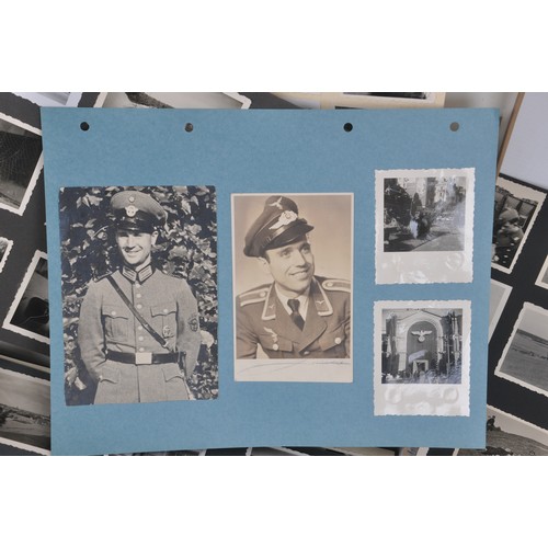 163 - WW2 German Luftwaffe Album To Same Man. A mans service with the Luftwaffe recorded in single sheets ... 