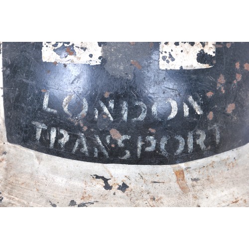 108 - WW2 Home Front 'London Transport' Spotters Helmet 1940. Scarce helmet of the London Transport Route ... 