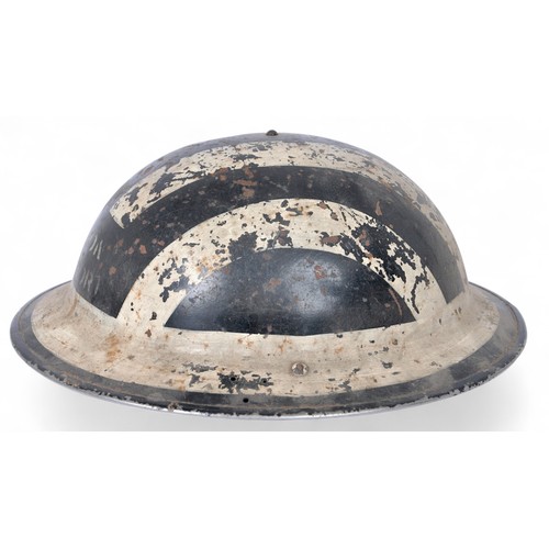 108 - WW2 Home Front 'London Transport' Spotters Helmet 1940. Scarce helmet of the London Transport Route ... 