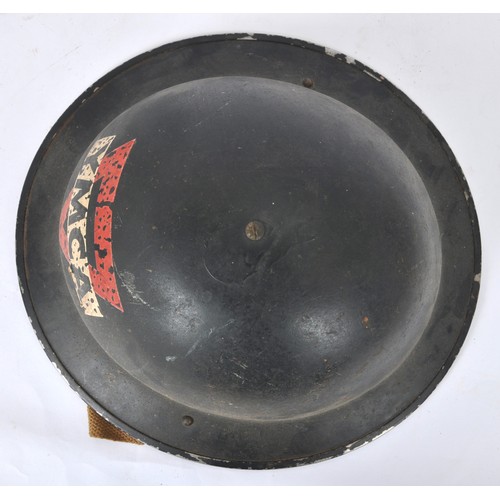 109 - British Home Front 'YMCA' Helmet 1943. Civil Defence MkII helmet of the YMCA ( Young Mens Christian ... 